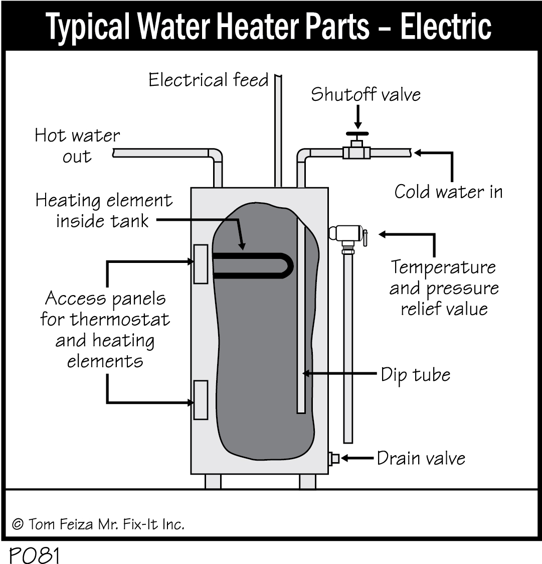P081 - Typical Water Heater Parts - Electric